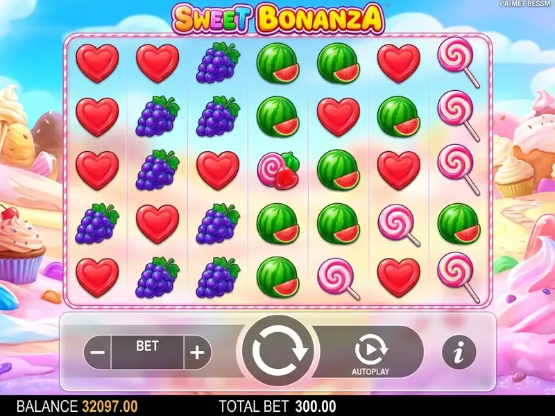 sweet bonanza slot spilinterface og betjeningspanel