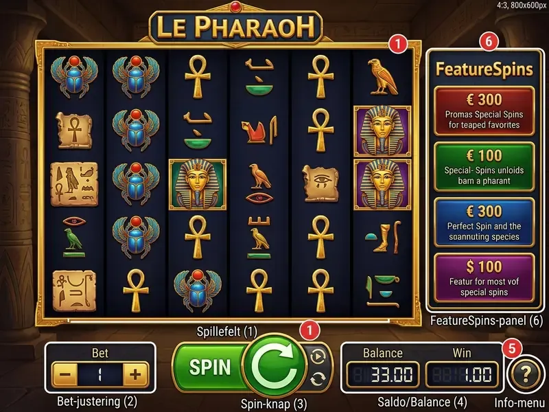 le pharaoh spilleautomat brugerflade
